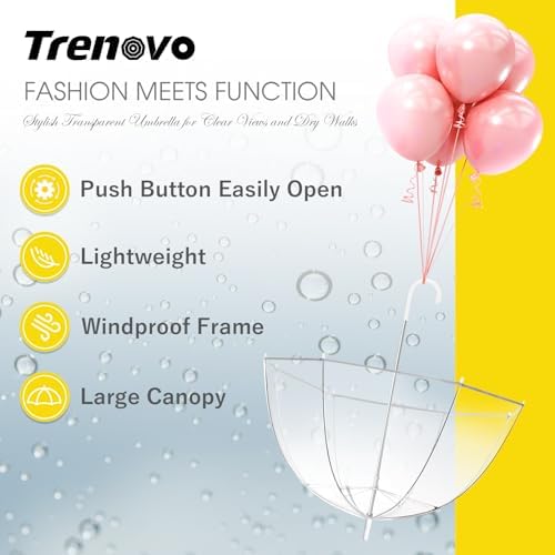 52 Inch Clear Bubble Umbrella for Women
