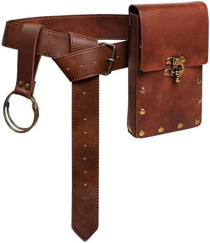 SUMGOGO Steampunk Belt Pouch Medieval Bag with Leather Strap