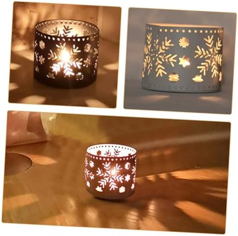 Iron Christmas Candle Holders with Snowflake Design