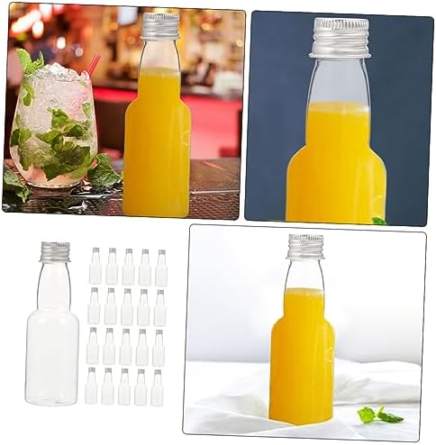 FUNOMOCYA 25pcs Multi-Functional Plastic Juice Bottles with Caps