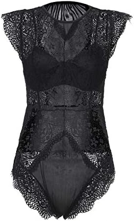 Womens Sexy Lace Tie-Front Backless Nightie Set