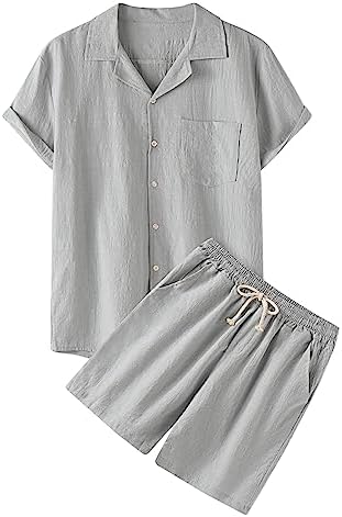 Men Summer Lightweight Graphic T-Shirt and Shorts Set