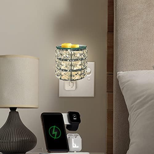 MeplLivs Plug-in Crystal Wax Melt Warmer - Silver