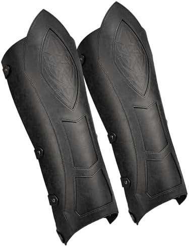 HiiFeuer Medieval Faux Leather Leg Gaiters for LARP 1