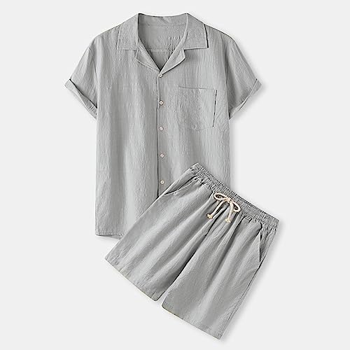 Men Summer Lightweight Graphic T-Shirt and Shorts Set