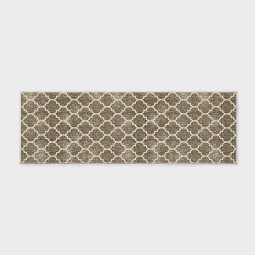 EVERGRACE Boho Trellis Faux Wool Runner Rug 2x6 Mocha Brown
