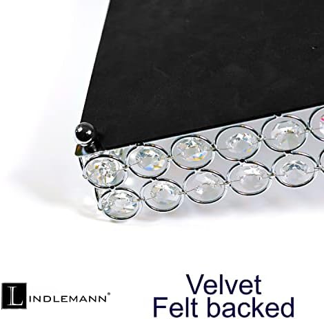 Heart Shaped Metal Crystal Vanity Tray with Mirror