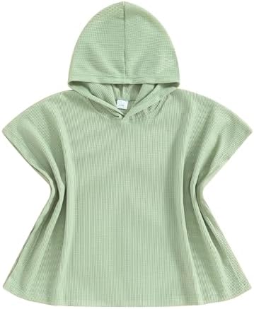 Toddler Waffle Hooded Beach Towel Cover-Up for Kids 5-6 Years
