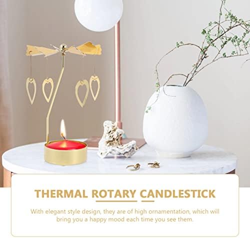 Beaupretty 2pcs Rotating Candlestick Holders Five-Pointed Star Party Decor