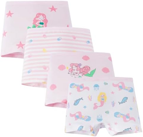 CHUNG Girls Cotton Boyshorts 4 Pack Soft Breathable Underwear