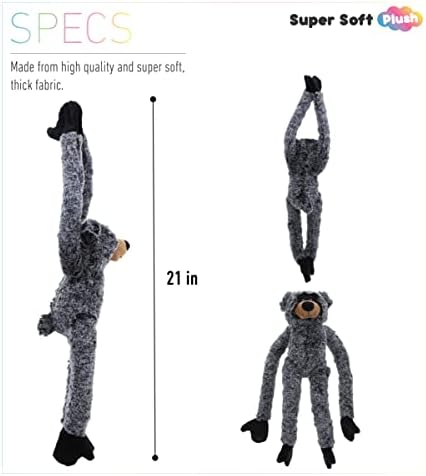 DolliBu Hanging Plush Black Bear Stuffed Animal - 21 Inch