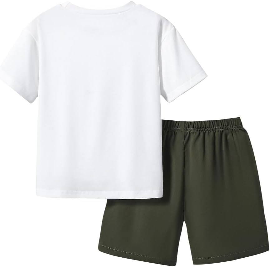 Nivne Tco Toddler Boys Letter Print T-Shirt Bowknot Shorts Set 1