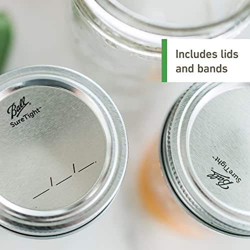 Ball Regular Mouth Quart Mason Jars with Lids and Bands