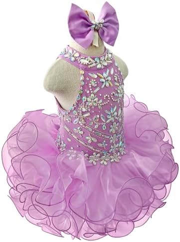 Jenniferwu 12-18M Glittering Beading Pageant Dress for Little Girls