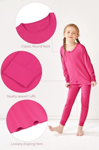 Resinta Toddler Girls Thermal Underwear Set - Warm Cotton Long Johns for Winter