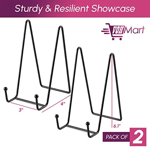 VOHMART 2 Pack 6 Inch Black Metal Plate Stands