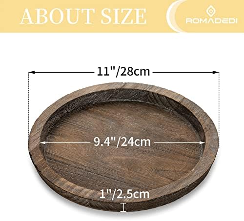 Romadedi 11inch Rustic Wooden Candle Tray Decor
