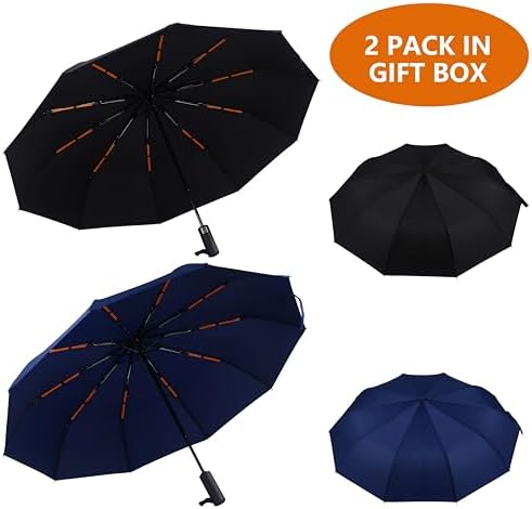 Bluinzi Double 10-Rib Compact Travel Umbrella