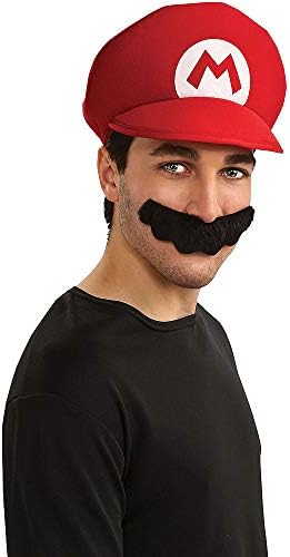 Super Mario Bros Child Hat and Mustache Set