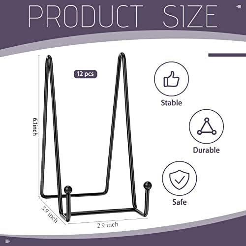 Mixweer 12 Pcs 6 Inch Black Picture Easel Stand