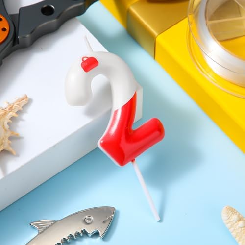 MTLEE Fishing Themed Birthday Candles Number 2