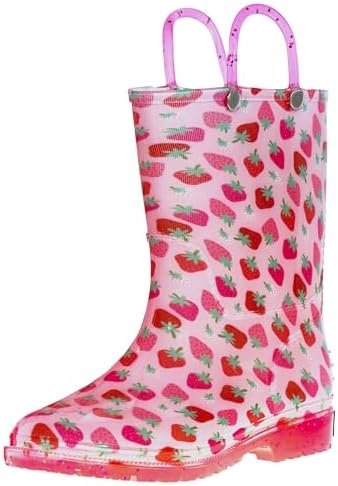 Wildkin Kids Rain Boots with Slip-On Handles and No-Slip Tread