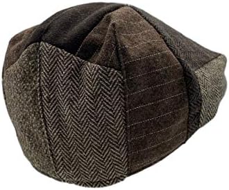 DAIDEM Multi Pattern Patchwork Wool Blend Newsboy Cap