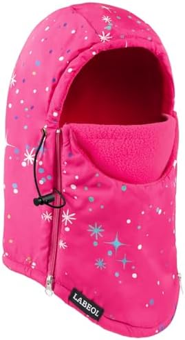 Labeol Kids Balaclava Ski Mask - Windproof Warm Fleece Face Cover with Adjustable Zippers
