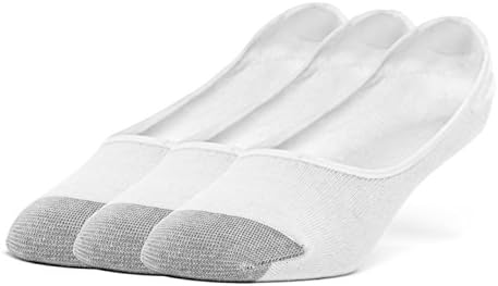 Galiva Mens Cotton Lightweight No Show Socks - 3 Pairs Medium White