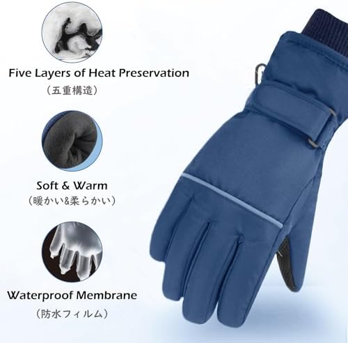 TRIWONDER Kids Windproof Ski Mittens