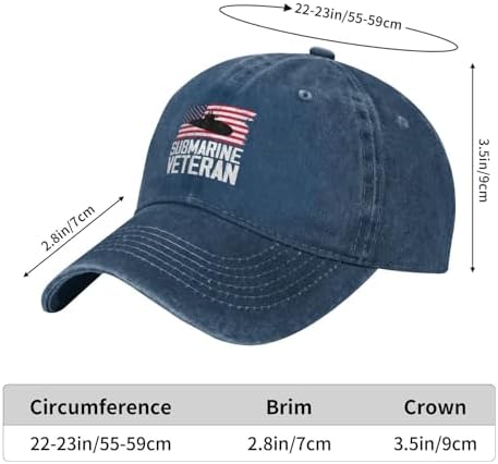 American Flag Submarine Veteran Baseball Cap for Men Women