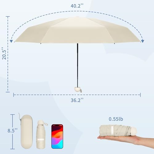 Yoobure Compact Folding Umbrella for Travel and UV Protection