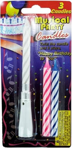 30 Pack Musical Birthday Candles with Refillable Base