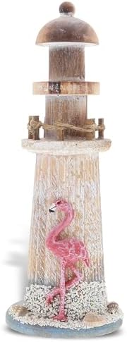 CoTa Global Flamingo Beach Lighthouse - 85 Inch Handmade Wooden Decor