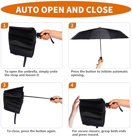 Bluinzi Double 10-Rib Compact Travel Umbrella