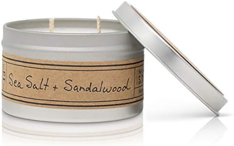 Premium Scented Soy Candle - Sea Salt Sandalwood - Travel Tin