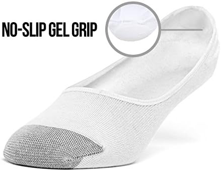 Galiva Mens Cotton Lightweight No Show Socks - 3 Pairs Medium White