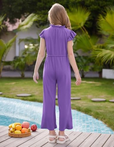 GRACE KARIN Girls Jumpsuit with Ruffle Sleeves