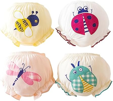 Baby Girl Diaper Cover Bloomers 4Pack Breathable Undies 1