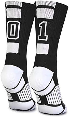 ChalkTalkSPORTS Custom Number Socks - Black Durable