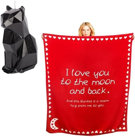Lidy Cat Candle with Skeleton Love Blanket Bundle - 24 Hr Burn Gift Box