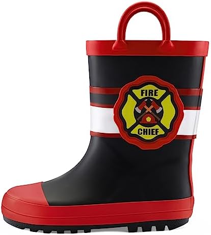 Mysoft Waterproof Rain Boots for Kids with Handles and Anti-Slip Tread