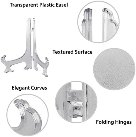 Super Z Outlet Clear Plastic Easels Display Stand 85 Inch 12 Pack