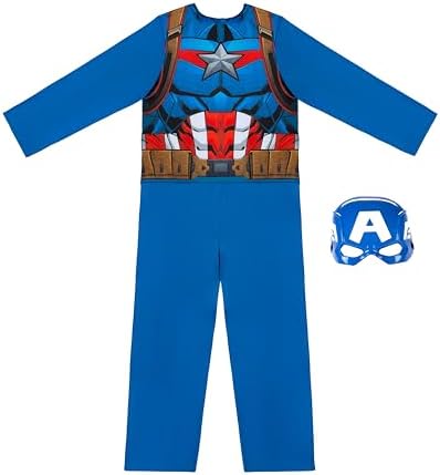 Marvel Captain America Youth Costume Jumpsuit with Mask