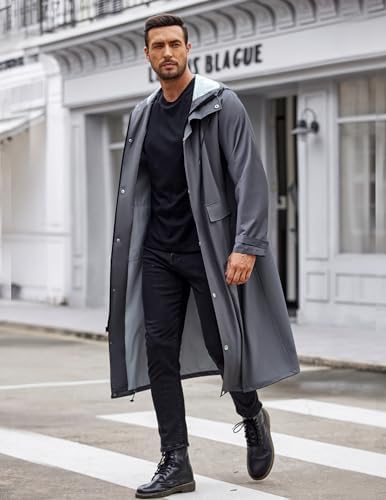 COOFANDY Mens Waterproof Rain Jacket with Hood Lightweight