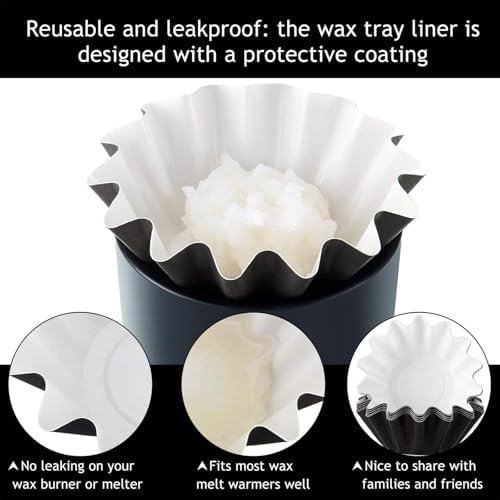 Boao Reusable Wax Melt Liners 25 Pieces Black
