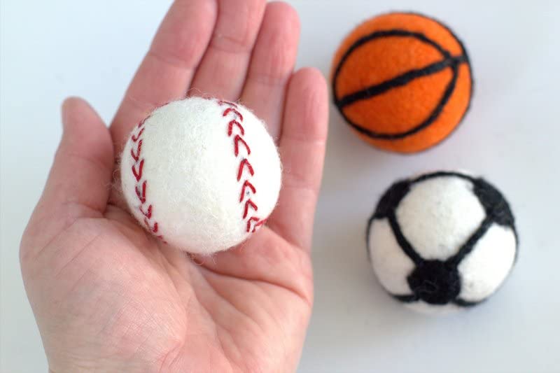 Matthew Mae Soccer Ball Felted Wool Set of 3 or 5