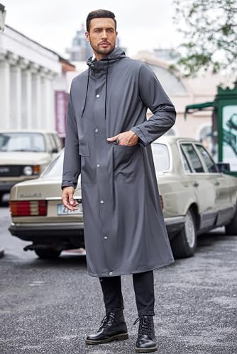 COOFANDY Mens Waterproof Rain Jacket with Hood Lightweight
