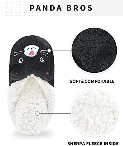 Cute Fuzzy Panda Bros Slippers With Non-Slip Grippers