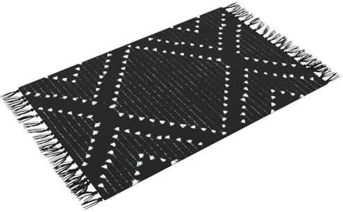 LIVEBOX Boho Black Bathroom Rug 2x3